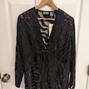 Additions by Chico's Sheer Button Down Shirt